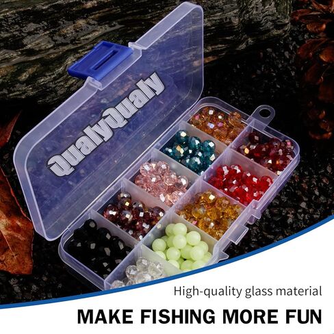 QualyQualy Fishing Beads Assorted, Plastic Glass Fishing Beads Red Yellow Mix Color Luminous Glow Fishing Beads 4mm 6mm 6.5mm 8mm 10mm 12mm in Kuwait