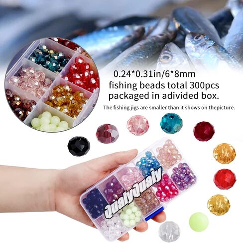 QualyQualy Fishing Beads Assorted, Plastic Glass Fishing Beads Red Yellow Mix Color Luminous Glow Fishing Beads 4mm 6mm 6.5mm 8mm 10mm 12mm in Kuwait