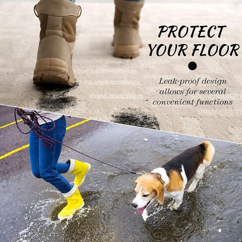 4 Pieces Shoe Tray for Entryway, Waterproof Boot Tray Shoe Mat Multi-Purpose Dog Cat Bowl Mat Pet Food Tray Boot Mat for Entryway Indoor Outdoor Floor Protection (Black, 24 x 16 x 1.2 Inch) in Saudi Arabia