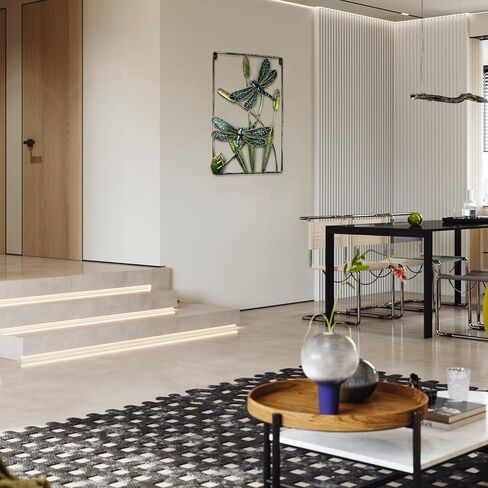 أضواء ديكور الحائط الفنية على شكل اليعسوب - زخارف معلقة بإطار معدني منزلي - هدايا اليعسوب للنساء - هدية عيد ميلاد - أفكار هدايا للعطلات في الداخل، المطبخ، الدهليز، جدار الدرج، الحمام in Kuwait