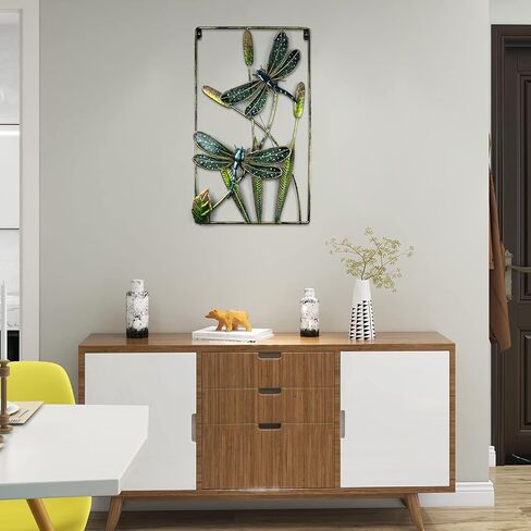 أضواء ديكور الحائط الفنية على شكل اليعسوب - زخارف معلقة بإطار معدني منزلي - هدايا اليعسوب للنساء - هدية عيد ميلاد - أفكار هدايا للعطلات في الداخل، المطبخ، الدهليز، جدار الدرج، الحمام in Kuwait