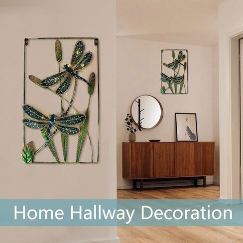 أضواء ديكور الحائط الفنية على شكل اليعسوب - زخارف معلقة بإطار معدني منزلي - هدايا اليعسوب للنساء - هدية عيد ميلاد - أفكار هدايا للعطلات في الداخل، المطبخ، الدهليز، جدار الدرج، الحمام in Kuwait