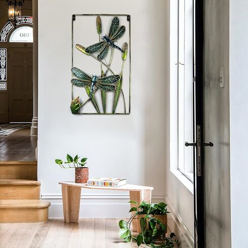 أضواء ديكور الحائط الفنية على شكل اليعسوب - زخارف معلقة بإطار معدني منزلي - هدايا اليعسوب للنساء - هدية عيد ميلاد - أفكار هدايا للعطلات في الداخل، المطبخ، الدهليز، جدار الدرج، الحمام in Kuwait