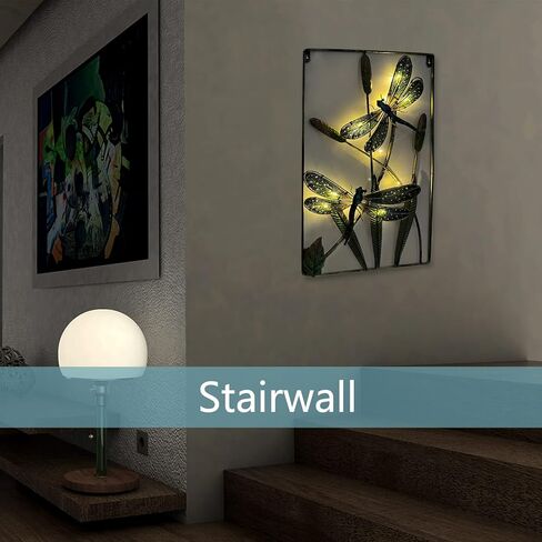 أضواء ديكور الحائط الفنية على شكل اليعسوب - زخارف معلقة بإطار معدني منزلي - هدايا اليعسوب للنساء - هدية عيد ميلاد - أفكار هدايا للعطلات في الداخل، المطبخ، الدهليز، جدار الدرج، الحمام in Kuwait