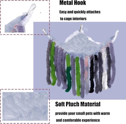 neolun قفص ركن الأرجوحة خنزير غينيا مخبأ الحيوانات الصغيرة الزاوية الصوف مخبأ للأرانب القنفذ الأرنب السنجاب النمس مع الدانتيل مطوي التشذيب (رمادي) in Kuwait
