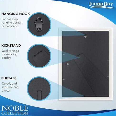 إطارات الشهادات Icona Bay مقاس 8.5 × 11 (أسود، 6 عبوات)، مجموعة إطارات المستندات الاحترافية الحديثة، مجموعة نوبل in Saudi Arabia
