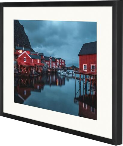 Golden State Art، إطار معدني بإطار دبلوم 11x14 للمستندات والشهادات مقاس 8.5x11، إطار صورة من الألومنيوم مع زجاج حقيقي لعرض الحائط، أسود in Kuwait
