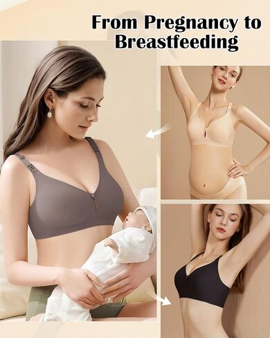 As Fairy Nursing Bras for Breastfeeding, Natural Shape Breastfeeding Bra, Seamless Pregnancy Bra Jelly Strip Support Comfort in Kuwait