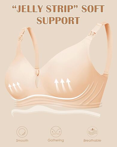 As Fairy Nursing Bras for Breastfeeding, Natural Shape Breastfeeding Bra, Seamless Pregnancy Bra Jelly Strip Support Comfort in Kuwait