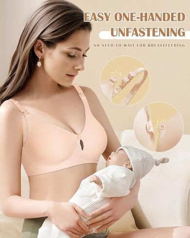As Fairy Nursing Bras for Breastfeeding, Natural Shape Breastfeeding Bra, Seamless Pregnancy Bra Jelly Strip Support Comfort in Kuwait