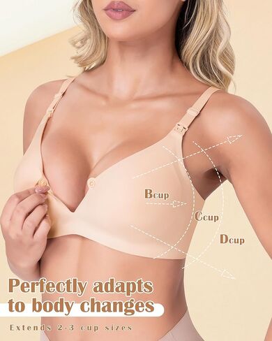 As Fairy Nursing Bras for Breastfeeding, Natural Shape Breastfeeding Bra, Seamless Pregnancy Bra Jelly Strip Support Comfort in Kuwait