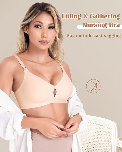 As Fairy Nursing Bras for Breastfeeding, Natural Shape Breastfeeding Bra, Seamless Pregnancy Bra Jelly Strip Support Comfort in Kuwait