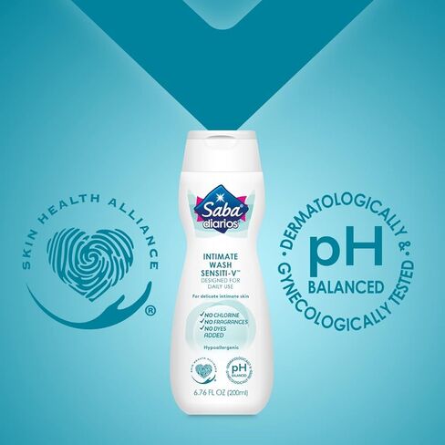 غسول Saba Sensiti-V الحميم، منظف النظافة الأنثوية، 6.76 أونصة سائلة (عبوة من 6 قطع) in Kuwait