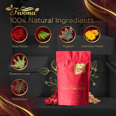 FIVONA Set of 3 Yoni Steaming Herbal Blends for V Steam - Natural Herbal Mix - 100% Pure Organic Blend – V Detox, Cleansing, PH Balance for Women - Revitalizing & Rejuvenating Care - 6 to 12 Sessions in Kuwait
