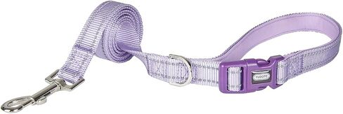 Reflective Nylon Dog Collar with Breathable Neoprene Padding,Adjustable for Small Dogs.(9.8"-15",Lilac Purple) in Saudi Arabia