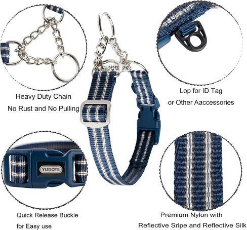 Reflective Nylon Dog Collar with Breathable Neoprene Padding,Adjustable for Small Dogs.(9.8"-15",Lilac Purple) in Saudi Arabia