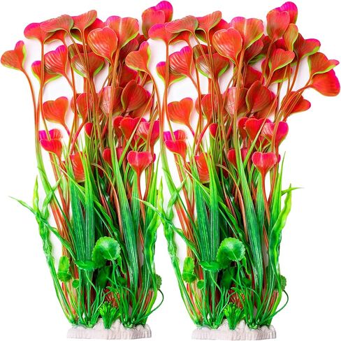 BEGONDIS 2 Pcs Aquarium Decorations Fish Tank Artificial Water Plants Made of Soft Plastic in Kuwait