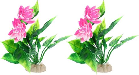VOCOSTE 2pcs Fish Tank Aquarium Decorations Plants, Mini Aquarium Decorations PE Ceramics Plants for Aquarium Decorations, Purple 5.91" in Kuwait