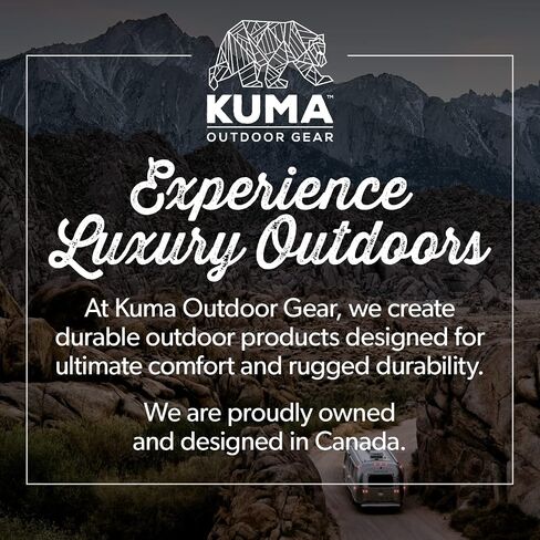 Kuma Outdoor Gear Bear Buddy/Double Chair with Carry Bag, Ultimate Portable Luxury Outdoor Double Camping Chair for Glamping, Sports & Outdoor Adventures (Sierra/Black) in Kuwait
