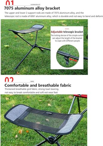 كرسي تخييم عالمي بمسند للقدم، مسند قدم قابل للربط، كرسي تخييم، مسند قدم محمول قابل للسحب in Kuwait