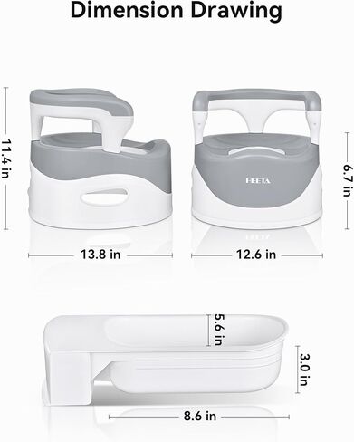 كرسي نونية هيتا للأولاد والبنات، مقعد تدريب على النونية للأطفال الصغار، كرسي مريح للنونية مع مقابض مسند ظهر عالية وواقي من الرذاذ، وعاء قابل للإزالة سهل التنظيف، قاعدة عريضة مضادة للانزلاق وآمنة، رمادي in Kuwait