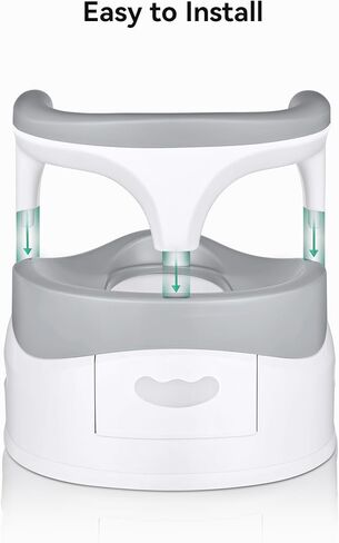 كرسي نونية هيتا للأولاد والبنات، مقعد تدريب على النونية للأطفال الصغار، كرسي مريح للنونية مع مقابض مسند ظهر عالية وواقي من الرذاذ، وعاء قابل للإزالة سهل التنظيف، قاعدة عريضة مضادة للانزلاق وآمنة، رمادي in Kuwait