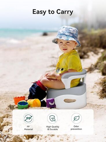 كرسي نونية هيتا للأولاد والبنات، مقعد تدريب على النونية للأطفال الصغار، كرسي مريح للنونية مع مقابض مسند ظهر عالية وواقي من الرذاذ، وعاء قابل للإزالة سهل التنظيف، قاعدة عريضة مضادة للانزلاق وآمنة، رمادي in Kuwait