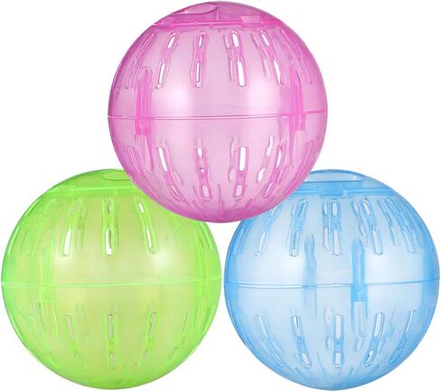 POPETPOP Hamster Run Exercise Ball - 3PCS Hamster Mini Run Ball - Hamster Exercise Ball Plaything Roll Ball Toy for Cage in Kuwait