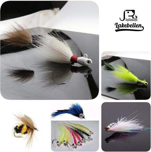 Lakebellen Streamer Fur Faux Bucktail Hair for Fly Tying Artificial Craft Fur Long Strand Bass Jigs Fly Fishing Tying Materials 3 PCS 3 Colors in Saudi Arabia