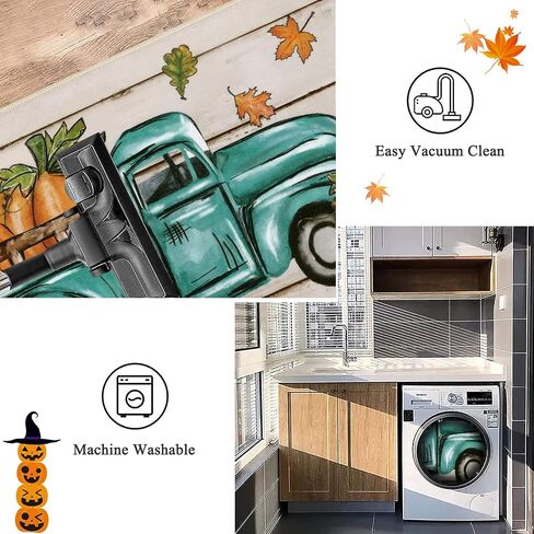 Pauwer Fall Decor Runner Rug 2x6, Pumpkin Non Slip Hallway Runner Area Rug, Farmhouse Washable Kitchen Rugs Runner, Throw Rugs Floor Mat Carpet Runner for Hallway Laundry Room Entryway Fall Door Mat in Saudi Arabia