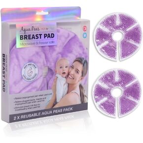 2pcs Breast Therapy Pads, Breast Cold Hot Gel Bead Packs with Nursing Pads and Plush Cloth Cover, Relieve Breast Pain Swelling Boost Milk Production，Reusable Freezable Microwavable ice Pack in Kuwait