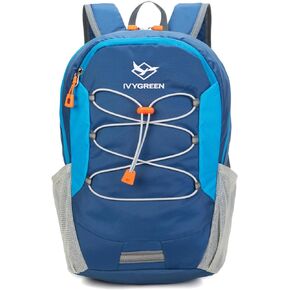 IVYGREEN Small Kids Hiking Backpack for Camping or Short Trip, Blue, M | Size: 15.5" H x 10.0" W x 6.0" D. Made of Water-resistant Polyester Fabric in Saudi Arabia