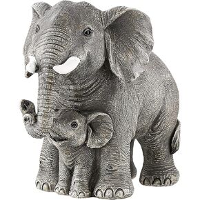 Elephant Statue - Elephant Decor - Mom Gifts - Elephant Gifts for Women - Home Decor Office Bookshelf TV Stand Living Room, Decoration for Shelf Table Decor -Large Grey in Kuwait