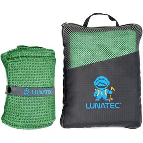 Lunatec Premium Waffle Weave Microfiber Travel Towel. Quick Drying Travel Essential Camping Towel.