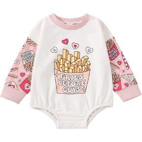 Baby Valentines Day Outfit Boy Girl Love Sweatshirt Romper Long Sleeve Pullover Sweater Onesie Cute Spring Clothes