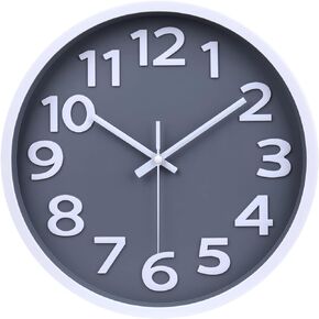 Black Wall Clock Large 16 Inch Silent Non-Ticking Quartz Battery Operated Easy to Read for Home Office Classroom Living Room Kitchen