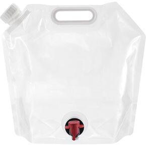 حقيبة حاوية مياه قابلة للطي سعة 2.6 جالون من باتيكل مع حنفية، حامل إبريق ماء قابل للطي من البولي إيثيلين للتخييم والمشي لمسافات طويلة وتخزين المياه في حالات الطوارئ، أزرق in Kuwait