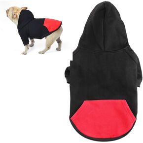 ملابس الكلاب من meioro، سترة بغطاء للرأس للحيوانات الأليفة والقطط، سترة دافئة من القطن الناعم بسحاب، معطف كلب البلدغ الفرنسي (L، أزرق داكن) in Kuwait