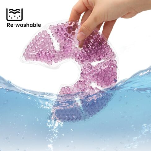 2pcs Breast Therapy Pads, Breast Cold Hot Gel Bead Packs with Nursing Pads and Plush Cloth Cover, Relieve Breast Pain Swelling Boost Milk Production，Reusable Freezable Microwavable ice Pack in Kuwait