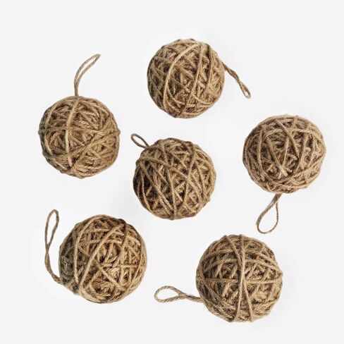 6 قطع من الكرات الزخرفية من Elkpruu للأوعية المركزية من زخارف عيد الميلاد، زينة معلقة لشجرة عيد الميلاد في المزرعة، كرة غزل ريفية لحشو المزهريات لحفلات العطلات في الهواء الطلق in Kuwait