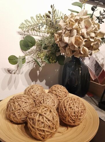 6 قطع من الكرات الزخرفية من Elkpruu للأوعية المركزية من زخارف عيد الميلاد، زينة معلقة لشجرة عيد الميلاد في المزرعة، كرة غزل ريفية لحشو المزهريات لحفلات العطلات في الهواء الطلق in Kuwait