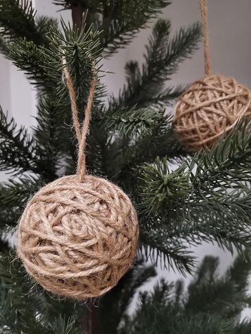 6 قطع من الكرات الزخرفية من Elkpruu للأوعية المركزية من زخارف عيد الميلاد، زينة معلقة لشجرة عيد الميلاد في المزرعة، كرة غزل ريفية لحشو المزهريات لحفلات العطلات في الهواء الطلق in Kuwait