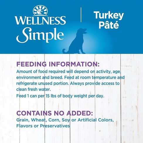 طعام الكلاب من Wellness Simple، خالي من الحبوب الطبيعية، معلب، رطب، ذو مكونات محدودة، السمك الأبيض والبطاطس، علبة 12.5 أونصة (عبوة من 12 قطعة) in Kuwait