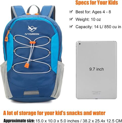 Little Kids Hiking Backpack for Boys or Girls, Small Daypack for Camping or Travel (Blue, Medium) in Saudi Arabia