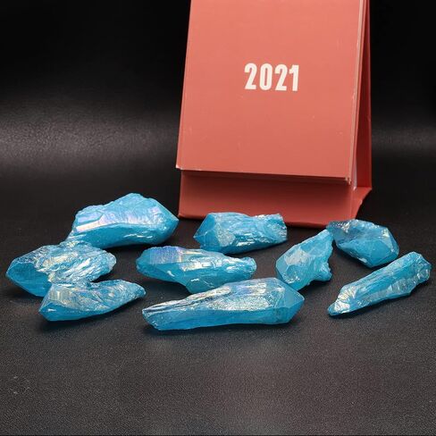نقاط كريستال كوارتز ملونة غير منتظمة مطلية بالتيتانيوم من Rockcloud، خرز فضفاض غير مثقوب لصنع المجوهرات وتزيين المنزل، 1 رطل in Kuwait