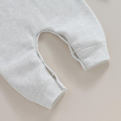 Newborn Baby Boy Girl Fleece Romper Jumpsuit Solid Long Sleeve Thick Warm Sweater Bodysuit Fall Winter Outfit Clothes in Saudi Arabia