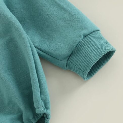 Molgkyo Newborn Baby Girl Clothes Long Sleeve Letter Print Sweatshirt Romper Oversized Bubble Onesie Fall Winter Clothes in Kuwait