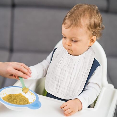 24 Pcs Muslin Baby Drooling Bibs Baby Drool Teething Bibs 9 Absorbent Layers Baby Bibs Adjustable Newborn Bibs Solid Color Waterproof Baby Bibs for Unisex Baby Girl Boy Feeding Drooling Teething in Saudi Arabia