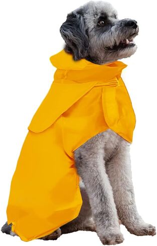 Acapet Dog Raincoat Pet Waterproof Raincoat Hooded Slicker for Small Medium and Large Dog Yellow L in Saudi Arabia
