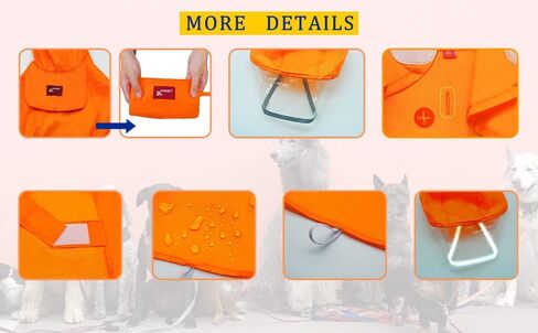 Acapet Dog Raincoat Pet Waterproof Raincoat Hooded Slicker for Small Medium and Large Dog Yellow L in Saudi Arabia
